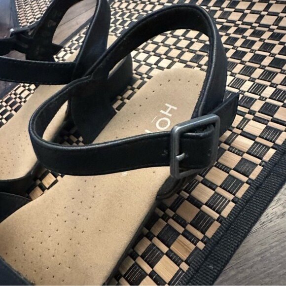 Hotter Black Leather Comfort Open-Toe Sandals Size 5 - Picture 6 of 13